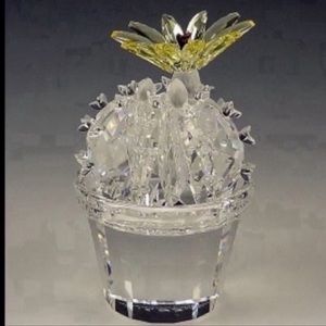 Swarovski Crystal Flowering Cactus Yellow Bloom Figurine